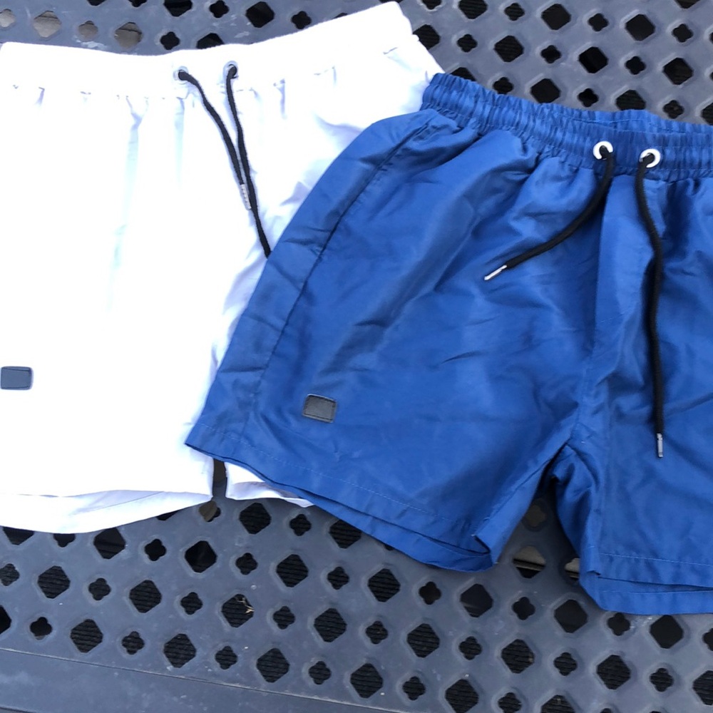 Men's Blue and silver gym shorts 2for1